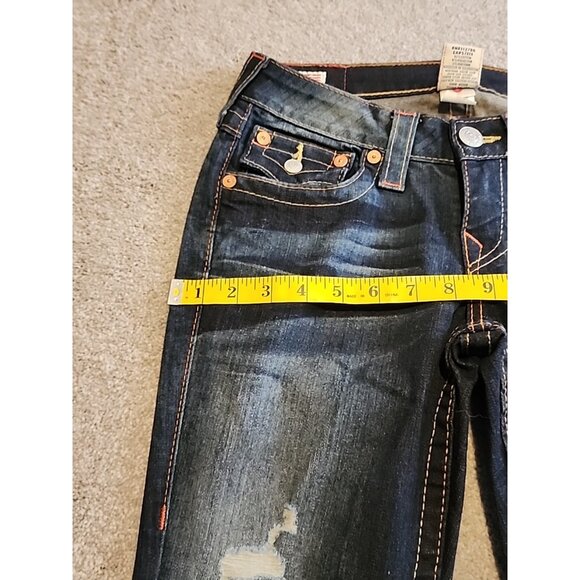 VTG True Religion Joey Women Jeans Bootcut Flare Flap Pocket  Sz 27 Made USA - Picture 13 of 16